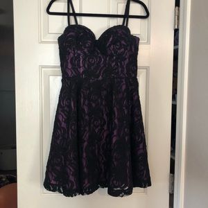 Guess Purple and black lace dress